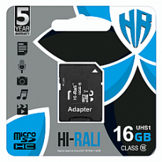 Карта пам'яті Hi-Rali MicroSDHC (UHS-1) 16gb 10 Class & Adapter