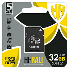 Карта Памяти Hi-Rali MicroSDHC (UHS-3) 32gb 10 Class & Adapter