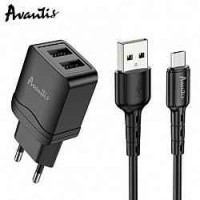 Мережевий Зарядний Пристрій Avantis A829 2USB Micro