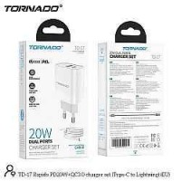 Мережевий Зарядний Пристрій Tornado TD-17 Lighting PD20 W+QC 3.0