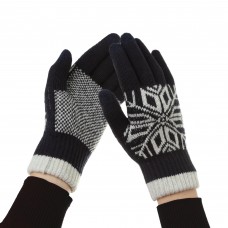 Рукавички ArmorStandart Touch Gloves Snowflake с орнаментом Black (ARM59993)