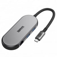 Хаб USB-C ArmorStandart Type-C to HD4K+LAN+PD+2USB+TF/SDcard Gray (ARM69365)