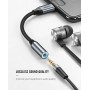 Аудіо кабель UGREEN AV142 USB Type C to 3.5mm Female Cable 10cm (Gray) (UGR-30632) (UGR-30632)