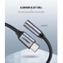 Аудіо кабель UGREEN AV142 USB Type C to 3.5mm Female Cable 10cm (Gray) (UGR-30632) (UGR-30632)