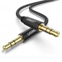 Аудіо кабель UGREEN AV112 3.5mm Male to 3.5mm Male Cable Gold Plated Metal Case with Braid 2m (Black) (UGR-50363) (UGR-50363)