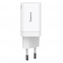 Мережевий зарядний пристрій Baseus Super Si Pro Quick Charger C+U 30W EU White (CCSUPP-E02)