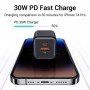 Мережевий зарядний пристрій Usams US-CC189 PD30W+QC3.0 A+C Dual-port Fast Charger (EU)--X-ron Series Black (CC189TC01)