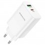 Мережевий зарядний пристрій BOROFONE BN10 Sunlight PD65W dual port(1A1C) charger White (6974443388190)