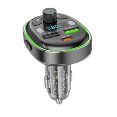 АЗП з FM-модулятором BOROFONE BC47 Might PD30W+QC3.0 car BT FM transmitter Jazz Metal Gray (6941991102448)