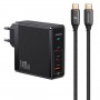 Мережевий зарядний пристрій Usams US-UM Fast Charger Kit--UM Series US-CC168 EU T52 140 W ACC GaN Fast Charger+US-SJ581 U82 Type-C To Type-C 240W PD3. (UMXLOGTC01)