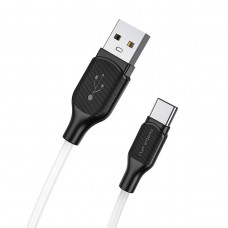 Кабель BOROFONE BX42 USB to Type-C 3A, 1m, silicone, TPE connectors, White (BX42CW)