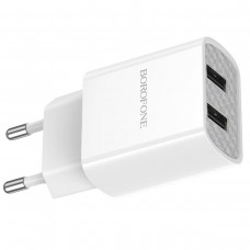 Мережевий зарядний пристрій BOROFONE BA53A Powerway dual port charger White (BA53AW)