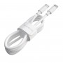 Кабель BOROFONE BX44 Type-C to Type-C, 5A, 100W, 1m, ABS, ABS connectors, White (BX44CC1W)