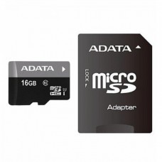 microSDHC (UHS-1) A-DATA Premier 16Gb Class 10 (R-80Mb/s) (adapter SD) (AUSDH16GUICL10-RA1)