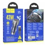 Автомобільний зарядний пристрій HOCO NZ8 Sprinter 43W dual port PD25W+QC3.0 car charger set(Type-C to Type-C) Blue (6931474782779)