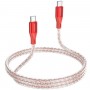 Кабель BOROFONE BX96 Ice crystal 60W silicone charging data cable Type-C to Type-C Red (BX96CCR)