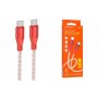 Кабель BOROFONE BX96 Ice crystal 60W silicone charging data cable Type-C to Type-C Red (BX96CCR)