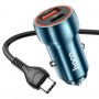 Автомобільний зарядний пристрій HOCO Z46A Blue whale PD20W+QC3.0 car charger set(Type-C) Sapphire Blue (6931474770387)