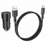 Автомобільний зарядний пристрій BOROFONE BZ19A Wisdom single port QC3.0 car charger set(Type-C) 18W Black (BZ19ACB)