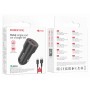 Автомобільний зарядний пристрій BOROFONE BZ19A Wisdom single port QC3.0 car charger set(Type-C) 18W Black (BZ19ACB)