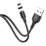 Кабель HOCO X52 USB to Ip 3A, 1m, PVC, PVC connectors, magnetic, Black (6931474735522)