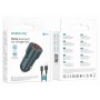 Автомобільний зарядний пристрій BOROFONE BZ19 Wisdom dual port car charger set(iP) Sapphire Blue (BZ19LSU)