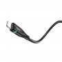 Кабель HOCO U93 USB to iP 2.4A, 1.2m, nylon, aluminum connectors, light indicator, Black (6931474732132)