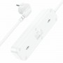 Мережевий подовжувач HOCO NS2 3-position extension cord socket(including 3*USB output) White (6931474765178)