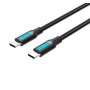 Кабель Vention USB 2.0 C Male to Male Cable 1M Black PVC Type (COSBF) (COSBF)