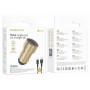 Автомобільний зарядний пристрій BOROFONE BZ19A Wisdom single port QC3.0 car charger set(Type-C) 18W Gold (BZ19ACG)