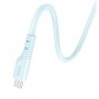 Кабель HOCO X97 Crystal color silicone charging data cable Micro light blue (6931474799845)