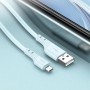 Кабель HOCO X97 Crystal color silicone charging data cable Micro light blue (6931474799845)