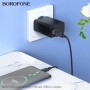 Адаптер BOROFONE BV18 USB male to Type-C female USB2.0 adapter Black (BV18UC)