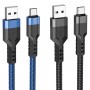 Кабель HOCO U110 USB to Type-C 2.4A, 1.2m, nylon, aluminum connectors, Black (6931474770608)