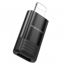 Адаптер BOROFONE BV18 iP male to Type-C female USB2.0 adapter Black (BV18I/C)