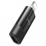 Адаптер BOROFONE BV18 iP male to Type-C female USB2.0 adapter Black (BV18I/C)