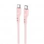 Кабель HOCO X97 Crystal color 60W silicone charging data cable Type-C to Type-C light pink (6931474799944)