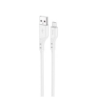 Кабель HOCO X97 Crystal color silicone charging data cable Micro white (6931474799838)