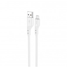 Кабель HOCO X97 Crystal color silicone charging data cable Micro white (6931474799838)