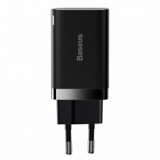 Мережевий зарядний пристрій Baseus Super Si Pro Quick Charger C+U 30W EU Black (CCSUPP-E01)