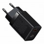 Мережевий зарядний пристрій Baseus Super Si Pro Quick Charger C+U 30W EU Black (CCSUPP-E01)