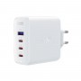 Мережевий зарядний пристрій ACEFAST A37 PD100W GaN (3*CUSB-C+USB-A) charger set White (AFA37W)