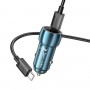 Автомобільний зарядний пристрій HOCO Z48 Tough 40W dual port(2C) car charger set(Type-C to Type-C) Sapphire Blue (6931474795045)