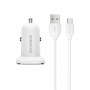 Автомобільний зарядний пристрій BOROFONE BZ12A single port QC3.0 with Micro-USB cable 18W White (BZ12AM)