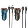 Автомобільний зарядний пристрій HOCO Z46A Blue whale PD20W+QC3.0 car charger set(C to iP) Metal Gray (6931474770356)