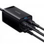 Мережевий зарядний пристрій Baseus GaN3 Pro Desktop Powerstrip AC+2U+2C 100W EU Black (With Mini White Cable Type-C to Type-C 100W(20V/5A) 1m Black） (PSZM000401)