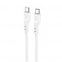 Кабель HOCO X97 Crystal color 60W silicone charging data cable Type-C to Type-C light white (6931474799913)