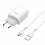 Мережевий зарядний пристрій HOCO C73A Glorious dual port charger set(Type-C) White (6931474713070)