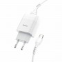 Мережевий зарядний пристрій HOCO C73A Glorious dual port charger set(Type-C) White (6931474713070)