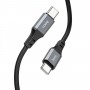 Кабель HOCO X92 Honest 60W silicone charging data cable for Type-C to Type-C(L=3M) Black (6931474788788)